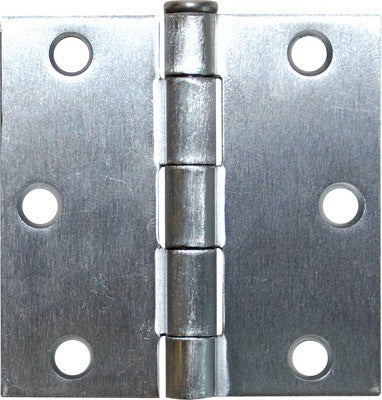 Hinge 3in x 3in Steel Brushed Stainless (Sq Corners) 2pc