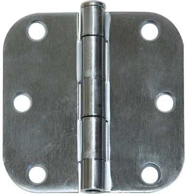 Hinge 3 1/2in x 3 1/2in Steel Satin Nickel (1/4in Rnd) 2pc