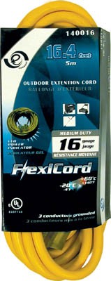 Ext Cord 5m SJTW 16/3 1-Outlet