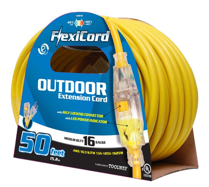 Ext Cord 30m SJTW 16/3 1-Outlet