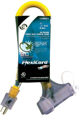 Ext Cord 0.6m STW 10/3 3-Outlet