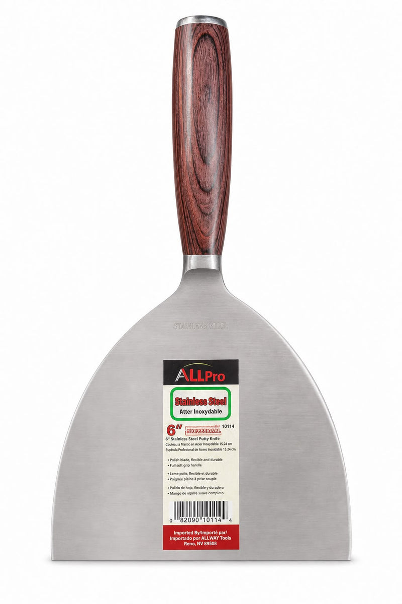 Pakka Putty Knife – Flex Stainless Steel Blade 6"