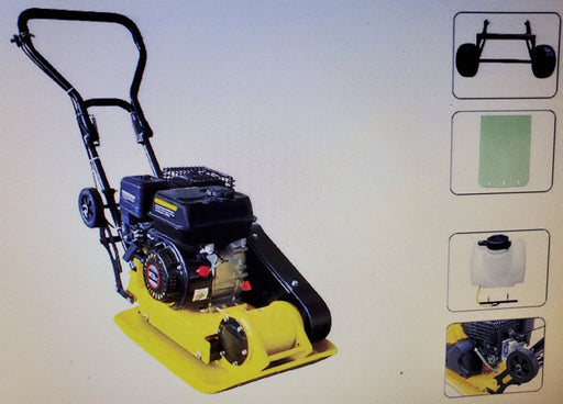 Honda GX160 Vibratory Plate Compactor 6.5 HP Engine, Wheel kit Plate size: 17”X 20?