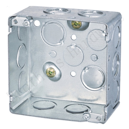 Electrical Box Square With Knockouts 4in x 4in x 1-7/8in Galvanized