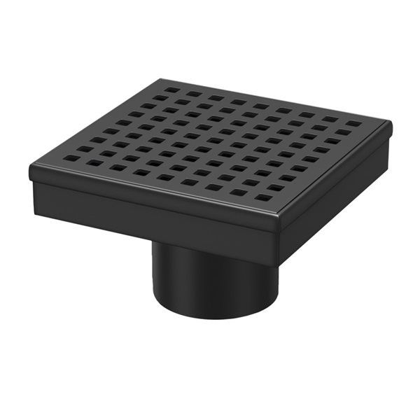 Chtools 6x6 inch shower drain squares pattern black