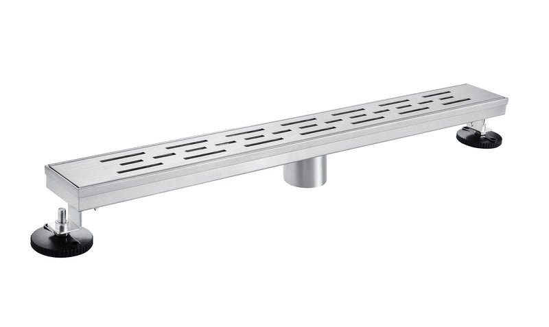 Chtools 24 inch Linear shower drain  offset pattern chrome brush