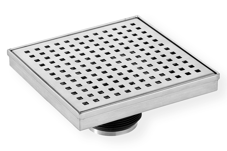 Chtools 6x6 inch  shower drain squares pattern chrome brush