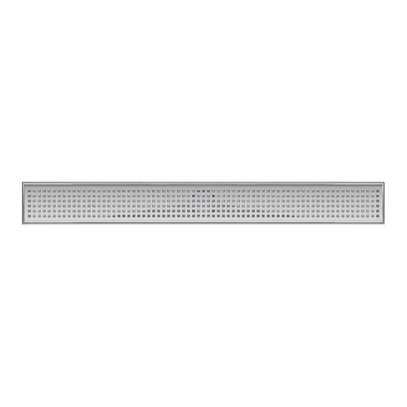  Linear shower drain squares pattern chrome brush Chtools 24 inch