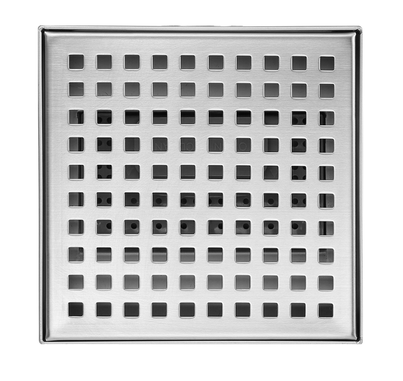 Chtools 6x6 inch  shower drain squares pattern chrome brush