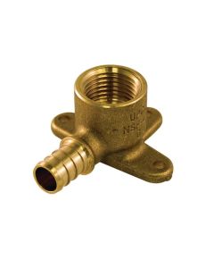 1/2 Inch PEX Brass Elbow 90° Drop Ear with 1/2 Inch FIP - Lead-Free and cUPC Certified