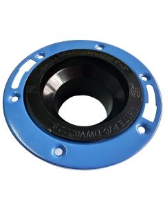 ABS Floor Flange Spigot with Adj.Metal Ring 4in x 3in Black/Blue